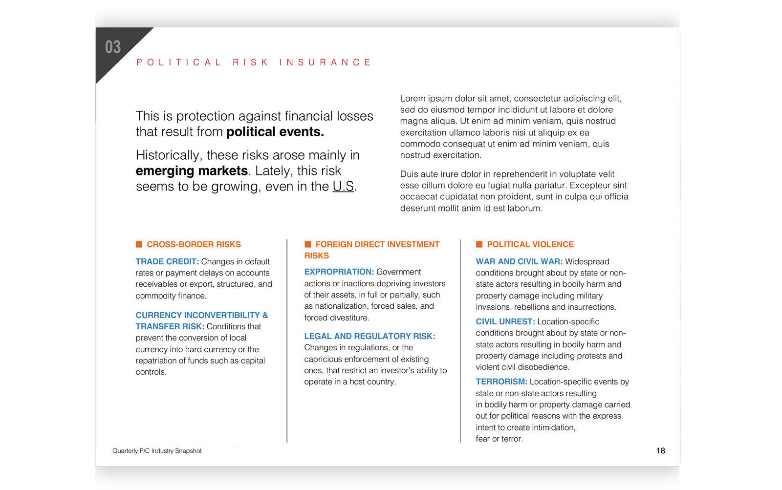 insurance economic snapshot deck